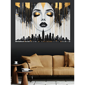 Soyut Kadın Portresi Dekoratif Kanvas - Mdf Ahşap Tablo