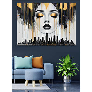 Soyut Kadın Portresi Dekoratif Kanvas - Mdf Ahşap Tablo