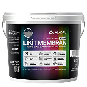 Alkoru 5 Kg Gri Likit Membran Renkli Reçine Esaslı Sıvı Su Yalıtım Malzemesi