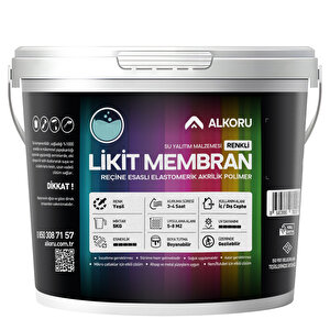 Alkoru 5 Kg Yeşil Likit Membran Renkli Reçine Esaslı Sıvı Su Yalıtım Malzemesi