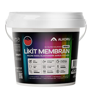 Alkoru 1 Kg Kırmızı Likit Membran Renkli Reçine Esaslı Sıvı Su Yalıtım Malzemesi