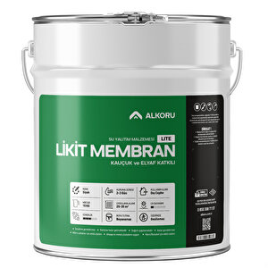 Alkoru 15 Kg Lite Likit Membran Kauçuk Ve Elyaf Katkılı Sıvı Su Yalıtım Malzemesi