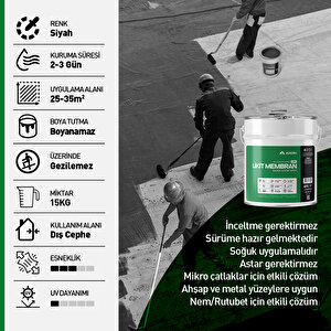 Alkoru 15 Kg Lite Likit Membran Kauçuk Ve Elyaf Katkılı Sıvı Su Yalıtım Malzemesi