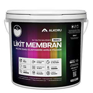 Alkoru 13 Kg Beyaz Likit Membran Renkli Reçine Esaslı Sıvı Su Yalıtım Malzemesi
