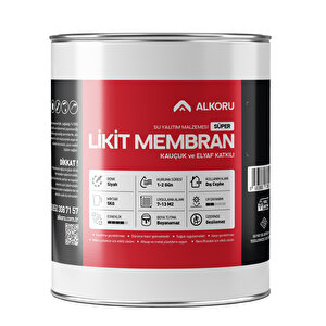 Alkoru 5 Kg Süper Likit Membran Kauçuk Ve Elyaf Katkılı Sıvı Su Yalıtım Malzemesi