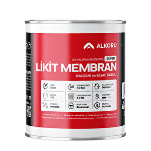 Alkoru 1 Kg Süper Likit Membran Kauçuk Ve Elyaf Katkılı Sıvı Su Yalıtım Malzemesi