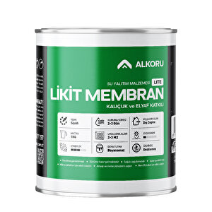 Alkoru 1 Kg Lite Likit Membran Kauçuk Ve Elyaf Katkılı Sıvı Su Yalıtım Malzemesi