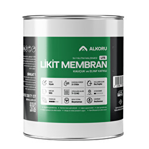 Alkoru 5 Kg Lite Likit Membran Kauçuk Ve Elyaf Katkılı Sıvı Su Yalıtım Malzemesi