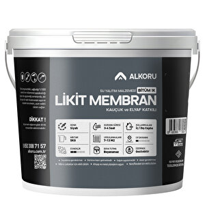 Alkoru 5 Kg Bitüm 1k Likit Membran Kauçuk Ve Elyaf Katkılı Sıvı Su Yalıtım Malzemesi