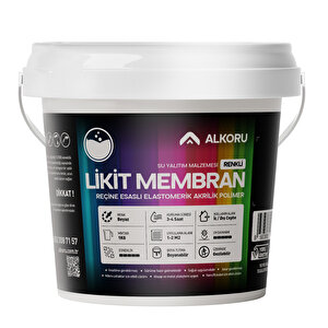 Alkoru 1 Kg Beyaz Likit Membran Renkli Reçine Esaslı Sıvı Su Yalıtım Malzemesi