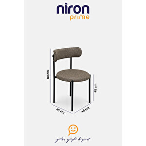 Niron Elis Sandalye Takımı (4 Adet) – Kahverengi, Modern Ve Ergonomik Tasarım