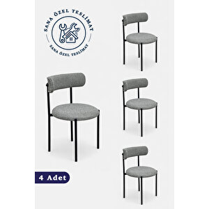 Elis Sandalye Takımı (4 Adet) – Gri Renk, Modern Ve Ergonomik Tasarım