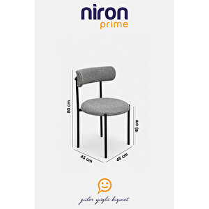 Niron Elis Sandalye Takımı (4 Adet) – Gri Renk, Modern Ve Ergonomik Tasarım