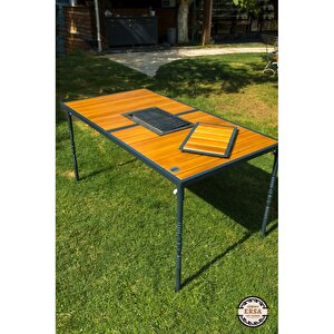 Katlanır  Mangallı  Masa 145 X 80  Cm Ahşap