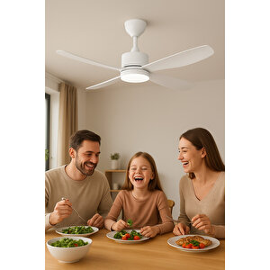 Hs9303 70w 3 Kanatlı Uzaktan Kumandalı Ledli Dekoratif Tavan Vantilatör Beyaz