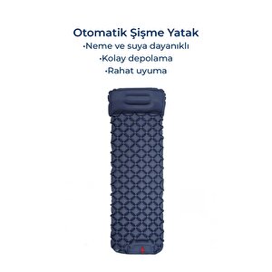 Yek Outdoor Kendiliğinden Şişen Tek Kişilik Katlanır Kamp Yatağı- Kamp Matı 190x66cm