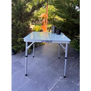 Katlanabi̇li̇r Kamp Masasi, Alümi̇nyum, 60x60 Ölçü, Pi̇kni̇k Masasi, Açik Yeşi̇l
