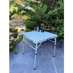 Katlanabi̇li̇r Kamp Masasi, Alümi̇nyum, 60x60 Ölçü, Pi̇kni̇k Masasi, Açik Yeşi̇l