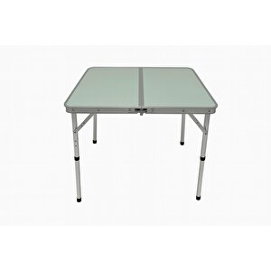 Modulbox Katlanabi̇li̇r Kamp Masasi, Alümi̇nyum, 60x60 Ölçü, Pi̇kni̇k Masasi, Açik Yeşi̇l