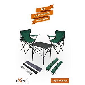 2 Adet Rejisör Ve 50x70 Kamp Masası Set-kamp, Piknik Masa Sandalye Seti 2+1