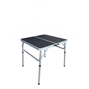 Modulbox Katlanabi̇li̇r Kamp Masasi, Alümi̇nyum, 60x60 Ölçü, Pi̇kni̇k Masasi, Si̇yah Renk