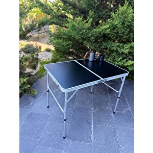 Modulbox Katlanabi̇li̇r Kamp Masasi, Alümi̇nyum, 60x90 Ölçü, Pi̇kni̇k Masasi, Si̇yah Renk