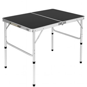 Modulbox Katlanabi̇li̇r Kamp Masasi, Alümi̇nyum, 60x90 Ölçü, Pi̇kni̇k Masasi, Si̇yah Renk