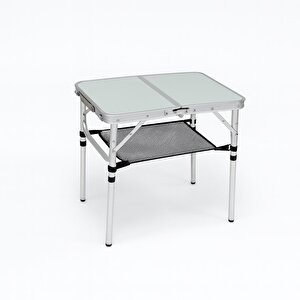 Modulbox Katlanabi̇li̇r, Ayarlanabi̇li̇r, Alümi̇nyum, 45x60 Cm, 2 Yüksekli̇, Kamp Masasi, Pi̇kni̇k Masasi, Açik Yeşi̇l