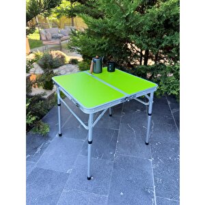 Katlanabi̇li̇r, Kamp Masasi, Alümi̇nyum, 60x60 Ölçü, Pi̇kni̇k Masasi, Yeşi̇l Renk