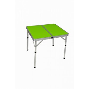 Modulbox Katlanabi̇li̇r, Kamp Masasi, Alümi̇nyum, 60x60 Ölçü, Pi̇kni̇k Masasi, Yeşi̇l Renk