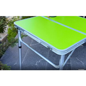 Modulbox Katlanabi̇li̇r, Kamp Masasi, Alümi̇nyum, 60x60 Ölçü, Pi̇kni̇k Masasi, Yeşi̇l Renk