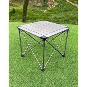 Yekoutdoor Katlanabilir Küçük Alüminyum Kamp Masası Ve 4 Kişilik Konforlu Kamp Sandalyesi Seti