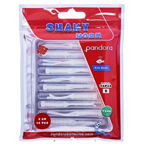 Shaky Worm 5cm 10 Adet Lrf Silikonu White Glow