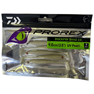 Daiwa Prorex Duckfin Shad 9cm 7 Adet Silikon Yem Uv Pearl