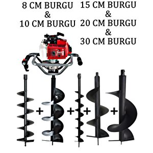 Ultra Lüks Toprak Burgu Makinesi 8 – 10 – 15 – 20 – 30 Cm 5 Burgulu