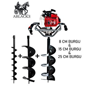 Toprak Burgu Makinesi 8 – 15 – 25 Cm 3 Burgulu