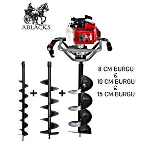 Toprak Burgu Makinesi 8 – 10 – 15 Cm 3 Burgulu