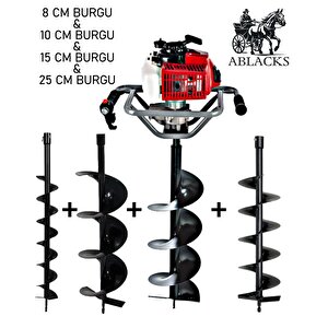 Lüks Toprak Burgu Makinesi 8 – 10 – 15 -25 Cm 4 Burgulu