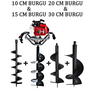 Lüks Toprak Burgu Makinesi 10 – 15 – 20 -30 Cm 4 Burgulu