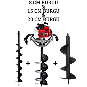 Toprak Burgu Makinesi 8 – 15 – 20 Cm 3 Burgulu