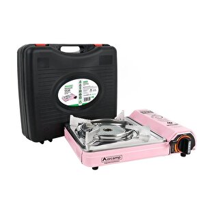 Seramik Pro Taşıma Çantalı Portatif Ocak Pembe + 6 Adet Kartuş