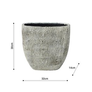 Anne Beyaz Seramik Saksı 32*14*30cm