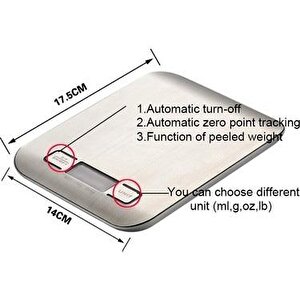 Dijital Mutfak Terazisi Mutfak Tartısı Hassas Terazi 5 Kg Kapasiteli