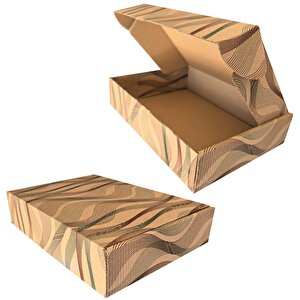 26x18x6cm Karton Kutu | 10ADET | Desenli-kilitli | E-ticaret-kargo-hediye Kutusu Kraft