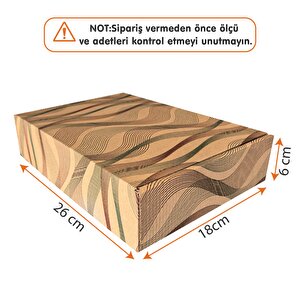 26x18x6cm Karton Kutu | 10ADET | Desenli-kilitli | E-ticaret-kargo-hediye Kutusu Kraft