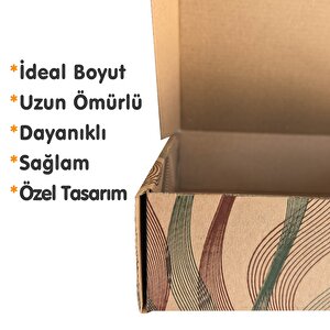 26x18x6cm Karton Kutu | 10ADET | Desenli-kilitli | E-ticaret-kargo-hediye Kutusu Kraft