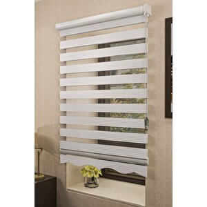 Zebra Beyaz Pliseli Etek Dilimli Kolay  Montaj 1. Kalite Kumaş 80x260 Cm 80x260 cm