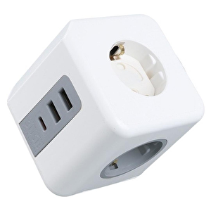 Vea Ve-23089 2x Usb 1x Type-c 3'lü Çocuk Ve Termal Korumalı Grup Priz