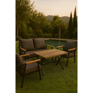 Metal Çay Seti 2+1+1 Bahçe Balkon Teras Takımı