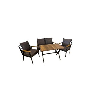 Metal Çay Seti 2+1+1 Bahçe Balkon Teras Takımı